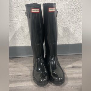 Hunter Glossy Black Rain Boots